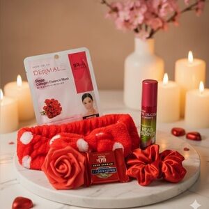 Valentines Gift Box Red and White Headband Set